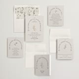 "Floral Type Arch" - Wedding Invitations in Linen by Baumbirdy - Invitation Suite