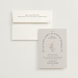 "Floral Type Arch" - Wedding Invitations in Linen by Baumbirdy - Invitation with Envelope