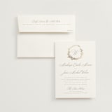 "Romantic Wreath" - Wedding Invitations in Chantilly by Wildfield Paper Co - Invitation with Envelope