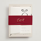"Bow" - Wedding Invitations in Tuxedo by Corinne Malesic - Assembled with Belly Band