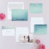 "Sea Crest" - Wedding Invitations in Turquoise by Kaydi Bishop - Invitation Suite