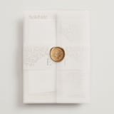 "Baroque" - Wedding Invitations in Cream by Jen Owens - Assembled with Vellum Wrap and Wax Seal