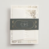 "Gilded nouveau frame" - Wedding Invitations in Ivory by Ana de Sousa - Assembled with Belly Band