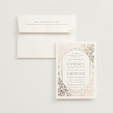 "Gilded nouveau frame" - Wedding Invitations in Ivory by Ana de Sousa - Invitation with Envelope