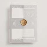 "Embellished" - Wedding Invitations in Lily by Jen Owens - Assembled with Vellum Wrap and Wax Seal
