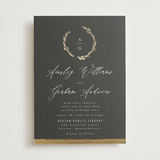 "Panache" - Wedding Invitations in Onyx by Kristie Kern - Front