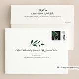 "Emerald Leaves" - Wedding Invitations in Midnight by Susan Moyal - FREE Recipient Addressing