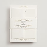 "Delicate Vine" - Wedding Invitations in Alabaster by Susan Moyal - Assembled with Belly Band