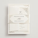 "Intertwined" - Wedding Invitations in Pearl by Janean Hinger - Assembled with Belly Band