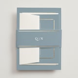 "Elegant bevel" - Wedding Invitations in Dusty Blue by Stacey Meacham - Assembled with Belly Band