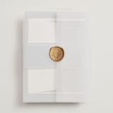 "Elegant bevel" - Wedding Invitations in Dusty Blue by Stacey Meacham - Assembled with Vellum Wrap and Wax Seal