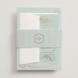 "Castle" - Wedding Invitations in Hummingbird by Claudia Orengo - Assembled with Belly Band
