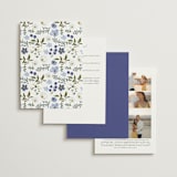 "Layered florals" - Wedding Invitations in Serenity by Susan Moyal - Back of Card Options