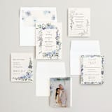 "Layered florals" - Wedding Invitations in Serenity by Susan Moyal - Invitation Suite