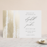 "Brushed Accent" - Wedding Invitations in Classic White by Kelly Schmidt - Front