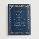 "Opulent Border" - Wedding Invitations in Dark Navy by Hooray Creative - Front