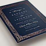 "Opulent Border" - Wedding Invitations in Dark Navy by Hooray Creative - Detail