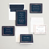 "Opulent Border" - Wedding Invitations in Dark Navy by Hooray Creative - Invitation Suite