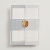 "Opulent Border" - Wedding Invitations in Dark Navy by Hooray Creative - Assembled with Vellum Wrap and Wax Seal