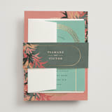 "Birds of Paradise" - Wedding Invitations in Coral by Julie Hebert - Assembled with Belly Band