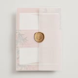 "Birds of Paradise" - Wedding Invitations in Coral by Julie Hebert - Assembled with Vellum Wrap and Wax Seal