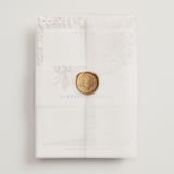 "Sketched Bouquet" - Wedding Invitations in Petal by Phrosné Barwood - Vellum Wrap with Wax Seal