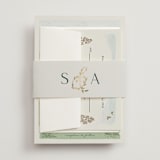 "Mountaintop" - Wedding Invitations in Evergreen by Paper Sun Studio - Assembled with Belly Band