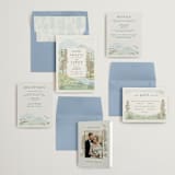 "Mountaintop" - Wedding Invitations in Evergreen by Paper Sun Studio - Invitation Suite