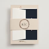 "Monogrammed Floral" - Wedding Invitations in Harvest by Susan Moyal - Assembled with Belly Band