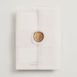 "Monogrammed Floral" - Wedding Invitations in Harvest by Susan Moyal - Assembled with Vellum Wrap and Wax Seal