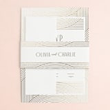 "Moderne" - Wedding Invitations in Alabaster by Pixel and Hank - Assembled with Belly Band