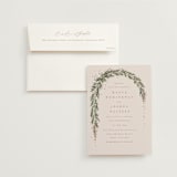 "Winter Garland" - Wedding Invitations in Latte by Leah Bisch - Invitation with Envelope