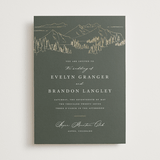 "Peaks" - Wedding Invitations in Hunter by Sarah Brown - Front