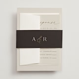 "gathering" - Wedding Invitations in Smoke by Olivia Raufman - Assembled with Belly Band