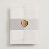 "gathering" - Wedding Invitations in Smoke by Olivia Raufman - Assembled with Vellum Wrap and Wax Seal
