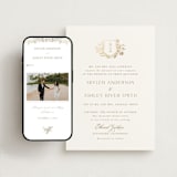 "floral crest" - Wedding Invitations in Champagne by Cass Loh - FREE Wedding Website