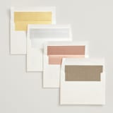 "Golden Stamp" - Wedding Invitations in Snow by FRANI - Envelope Liner Options