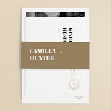 "Golden Stamp" - Wedding Invitations in Snow by FRANI - Assembled with Belly Band