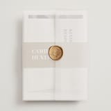 "Golden Stamp" - Wedding Invitations in Snow by FRANI - Assembled with Vellum Wrap and Wax Seal