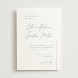 "Simple Lines" - Wedding Invitations in Snow by Michelle Taylor - Front
