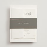 "Simple Lines" - Wedding Invitations in Snow by Michelle Taylor - Assembled with Belly Band