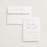 "Simple Lines" - Wedding Invitations in Snow by Michelle Taylor - Invitation with Envelope