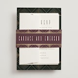 "Deco pattern" - Wedding Invitations in Onyx by Ana de Sousa - Assembled with Belly Band
