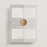 "Deco pattern" - Wedding Invitations in Onyx by Ana de Sousa - Assembled with Vellum Wrap and Wax Seal