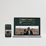 "deco arch" - Wedding Invitations in Fir by Kindred Fields - FREE Wedding Website