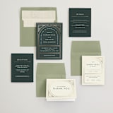 "deco arch" - Wedding Invitations in Fir by Kindred Fields - Invitation Suite