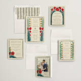 "Deco Spring Florals" - Wedding Invitations in Birch by Shiny Penny Studio - Invitation Suite