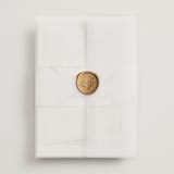 "Reflection" - Wedding Invitations in Porcelain by Leah Bisch - Assembled with Vellum Wrap and Wax Seal