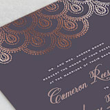 "Captivating" - Wedding Invitations in Plum by Design Lotus - Close-Up