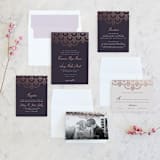 "Captivating" - Wedding Invitations in Plum by Design Lotus - Invitation Suite